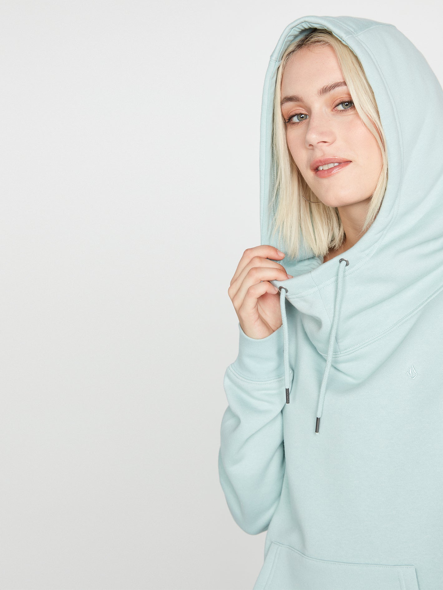 Walk It Out High Neck Hoodie Stone Blue