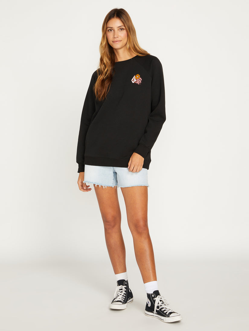 Stone Magic Boyfriend Crew Sweatshirt - Black (B4612300_BLK) [F]