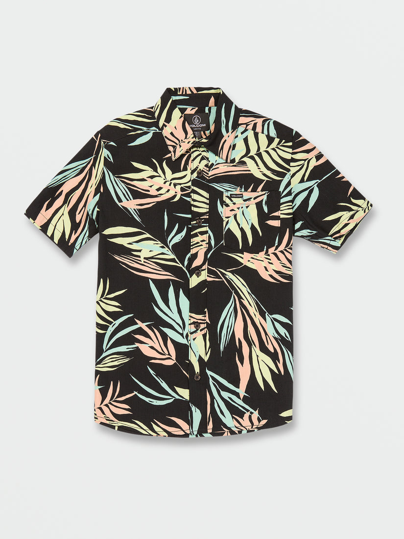 Big Boys Bleeding Leaf Short Sleeve Shirt - Black (C0422303_BLK) [F]