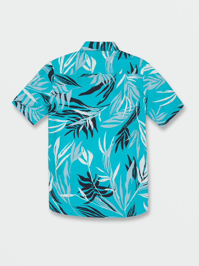 Big Boys Bleeding Leaf Short Sleeve Shirt - Electric Blue (C0422303_EBL) [B]