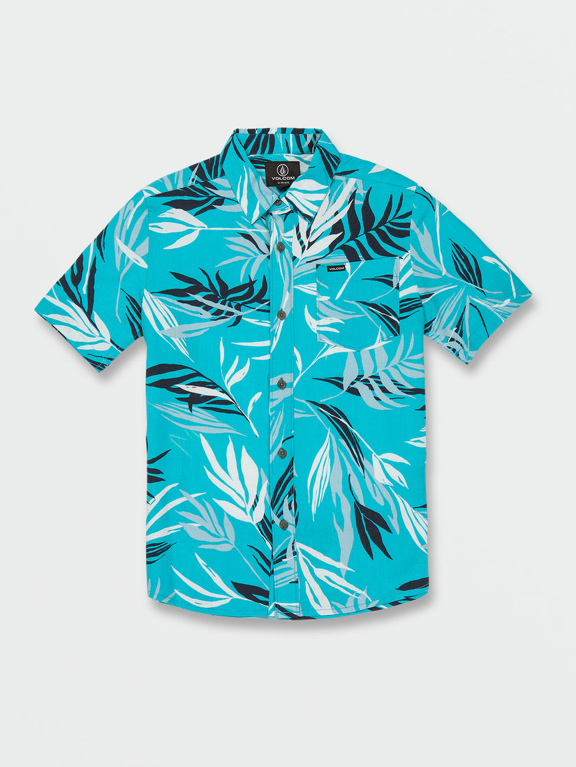 Big Boys Bleeding Leaf Short Sleeve Shirt - Electric Blue (C0422303_EBL) [F]