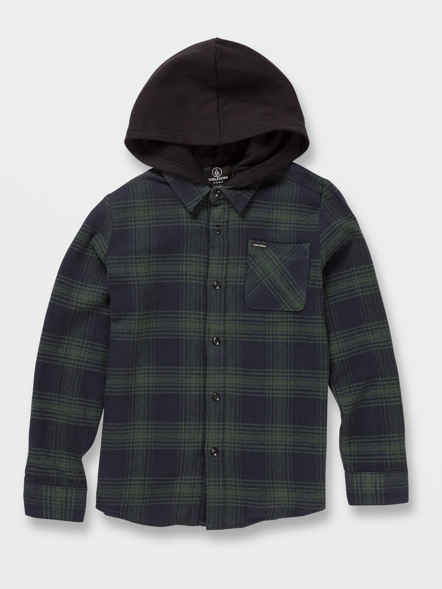 Big Boys Tone Stone Hooded Long Sleeve Shirt - Cedar Green