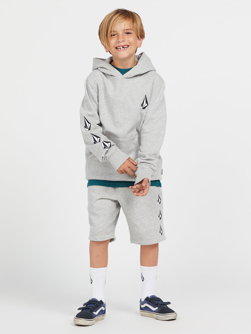 Big Boys Iconic Stone Fleece Shorts - Heather Grey (C1032202_HGR) [B]