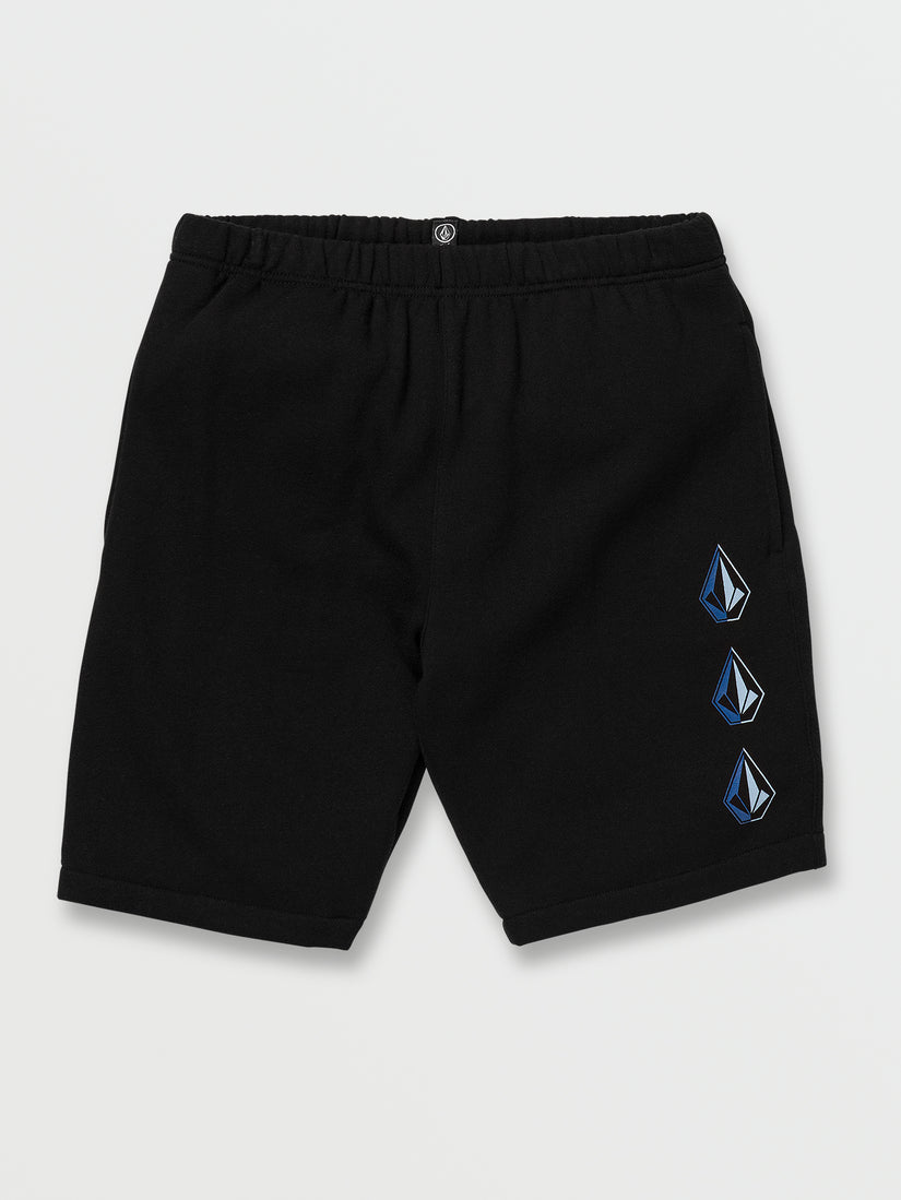 Big Boys Iconic Stone Fleece Shorts - New Black (C1032202_NBK) [F]