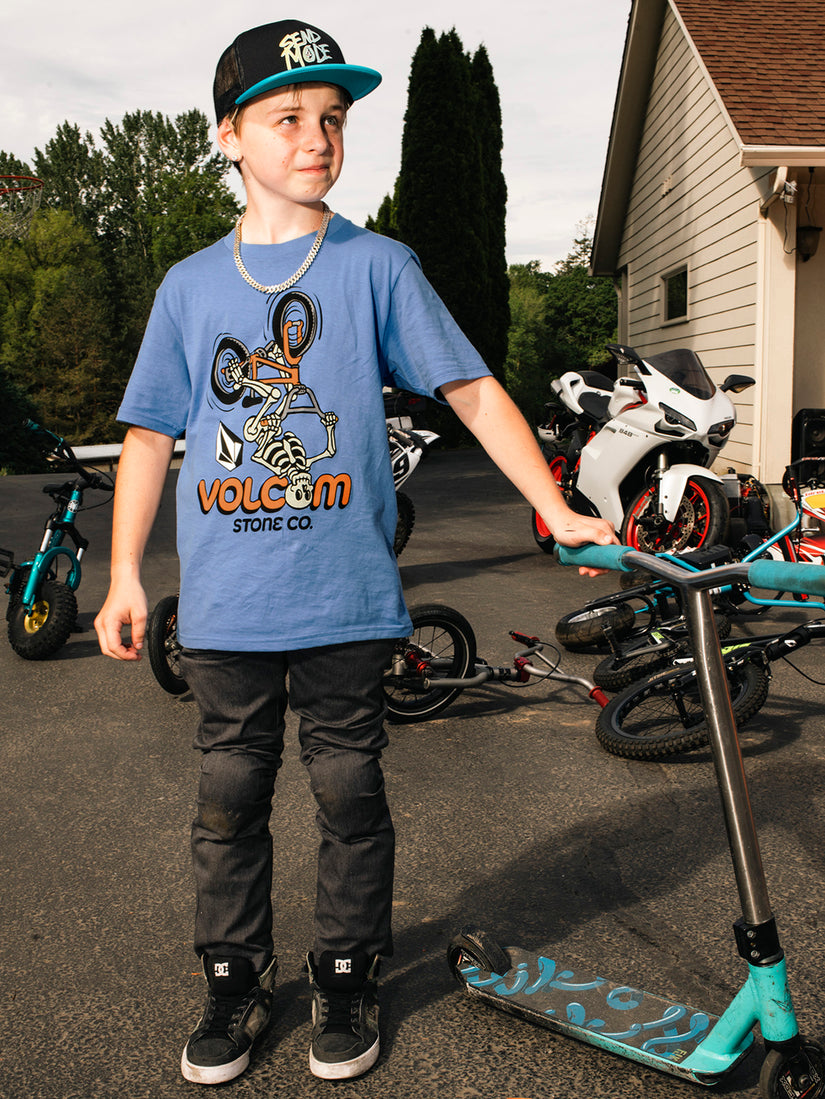 Big Boys Skele Flip Short Sleeve Tee - Marina Blue