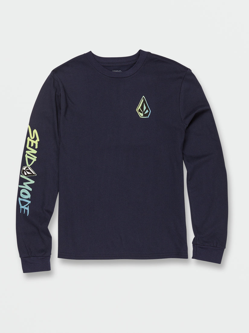 Big Boys Send Mode Tech Long Sleeve Tee - Navy (C3632231_NVY) [F]