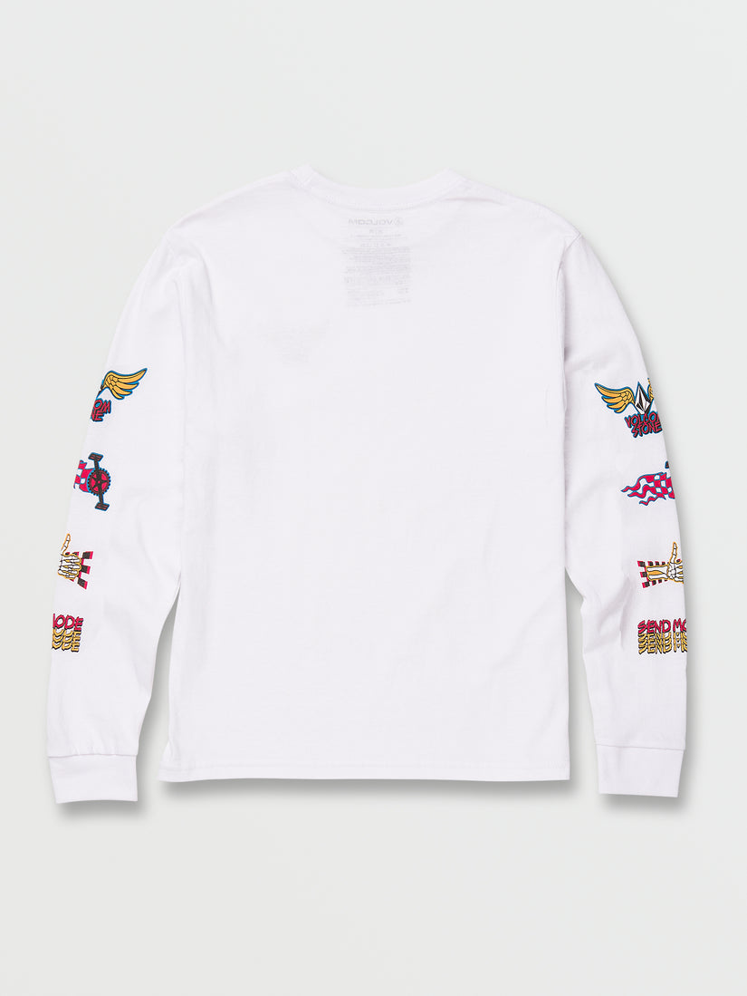 Big Boys Caiden Long Sleeve Tee - White (C3642230_WHT) [B]