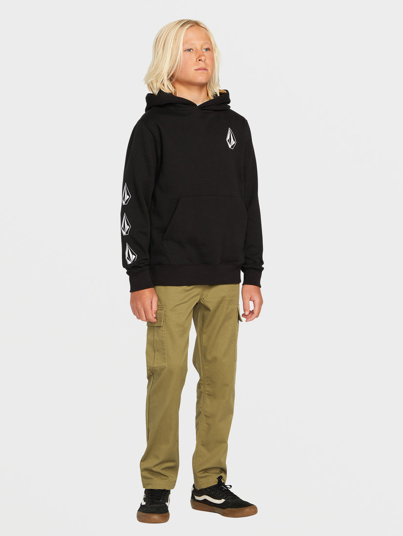 Big Boys Iconic Stone Pullover Hoodie - Black (C4132200_BLK) [04]