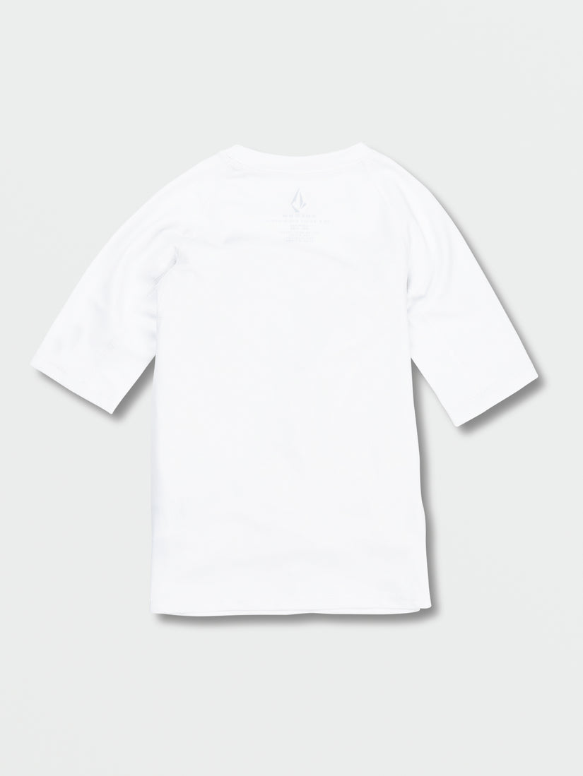 Big Boys Lido Solid Short Sleeve UPF 50 Rashguard - White (C9112302_WHT) [B]