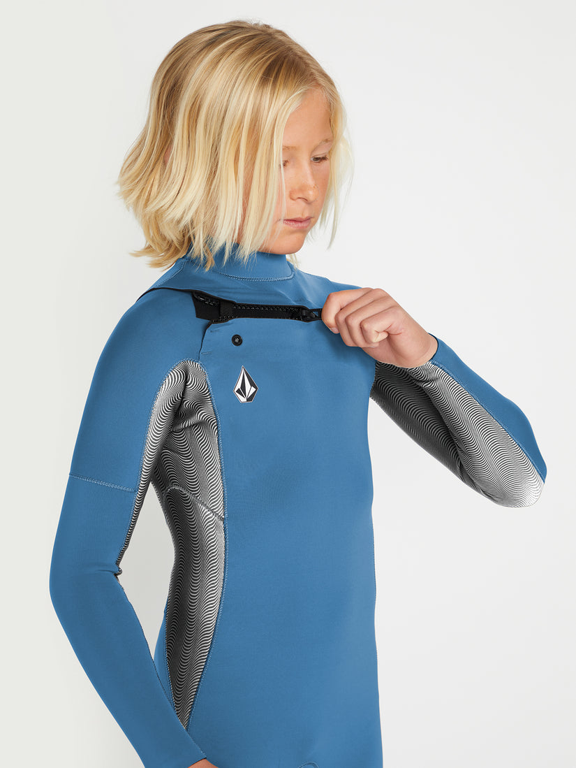 Big Boys 2mm Chest Zip Long Sleeve Springsuit - Cruzer Blue