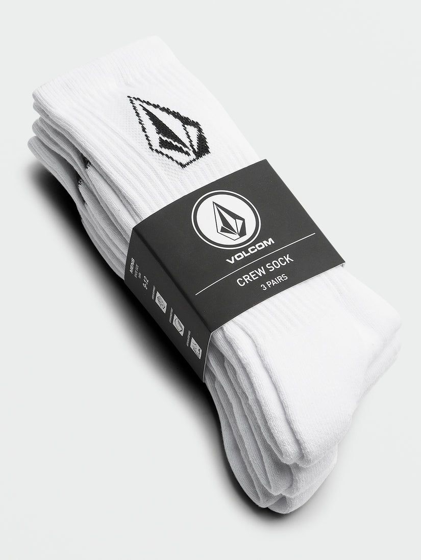 Full Stone 3 Pack Socks - White (D6302004_WHT) [F]