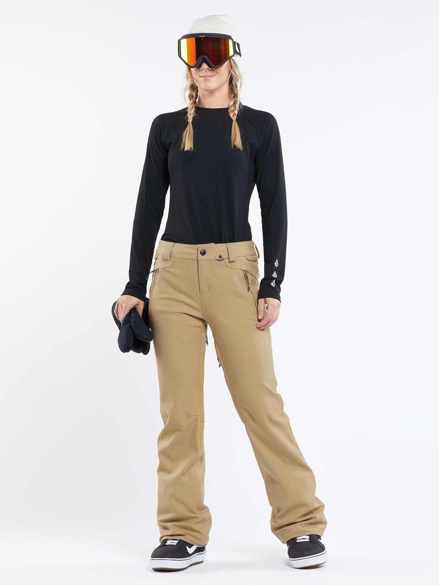 Womens Species Stretch Pants - Dark Khaki – Volcom US