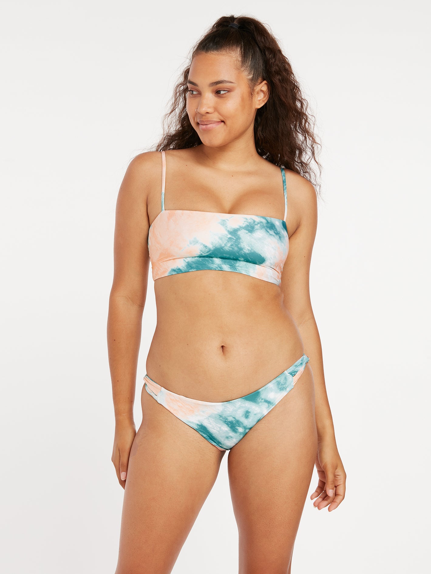 Blurred Lines Crop Bikini Top - Hazey Pink