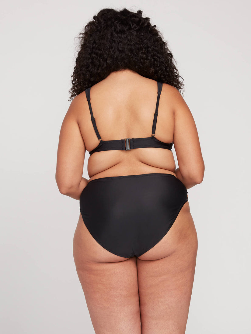 Simply Solid Retro Bikini Bottom Plus Size - Black