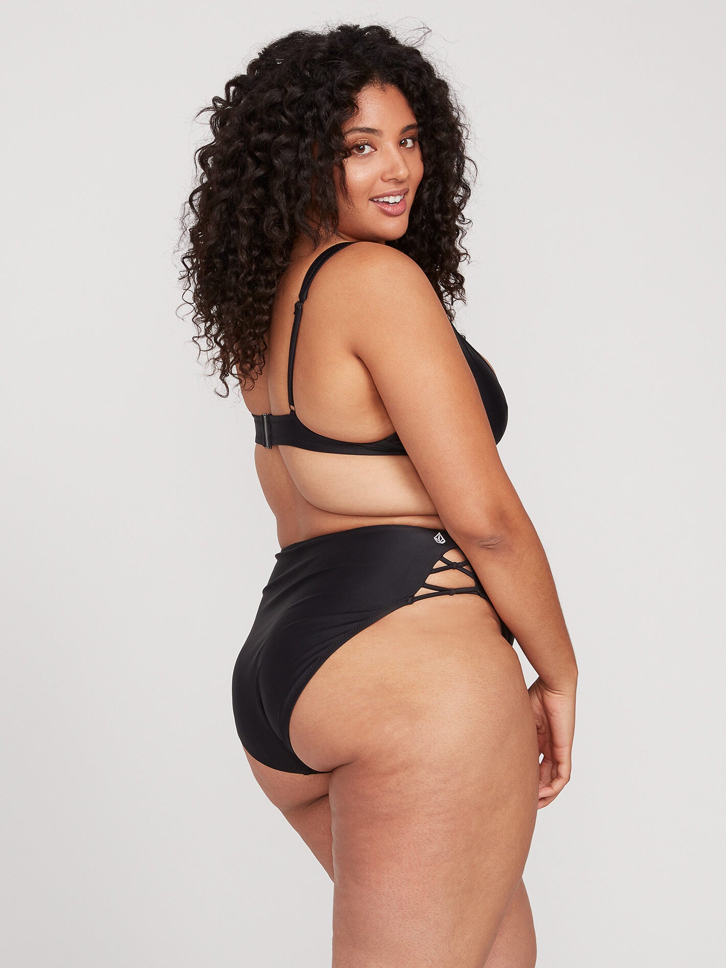 Caviar Black Super High Waisted Classic Pinup Style Bikini Bottoms