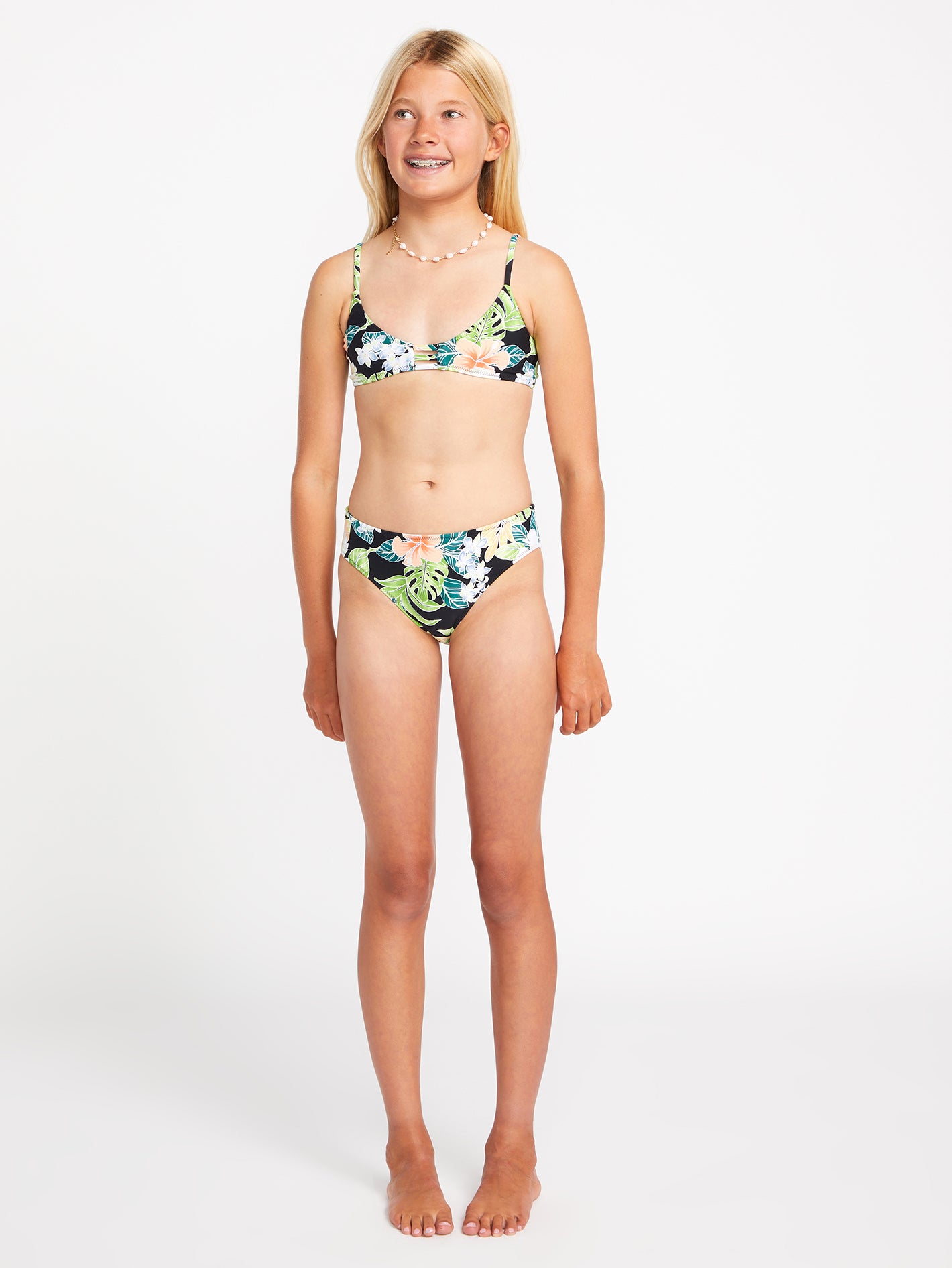 Volcom Girl s Sunny Beach Bikini Set Black 14