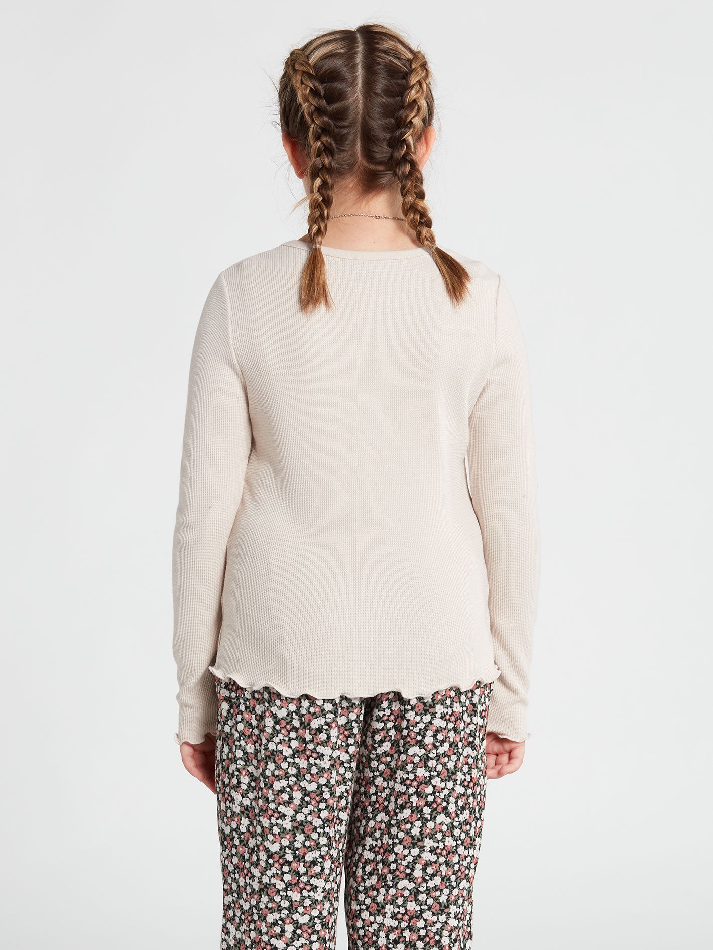 Girls Lived Lounge Thermal Long Sleeve Top - Bone