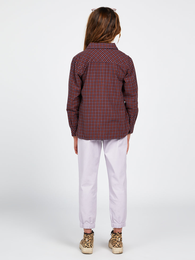 Girls Getting Rad Plaid Long Sleeve Shirt - Midnight Blue (R0532100_MDB) [2]