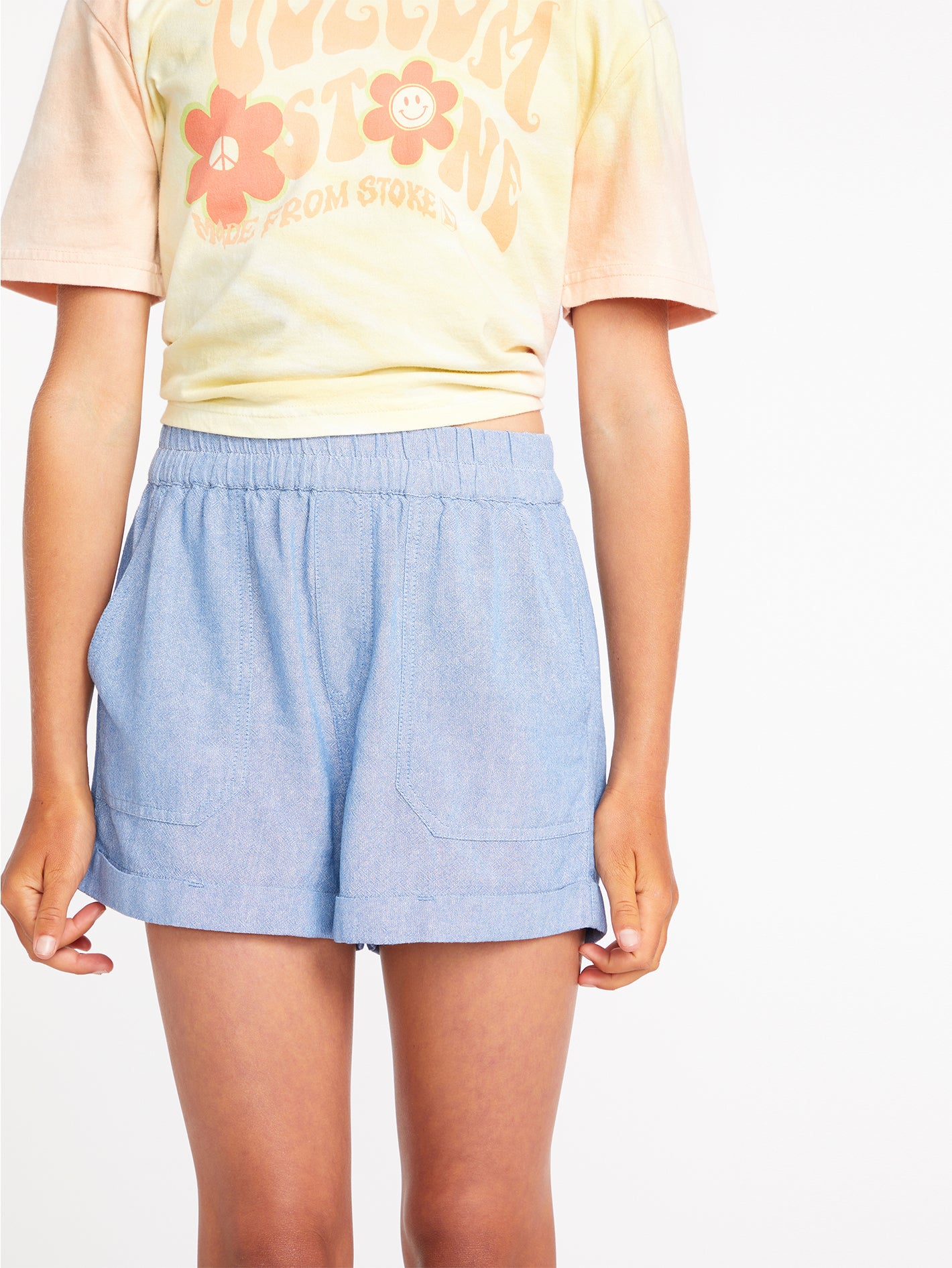 Girls Sunday Strut Shorts - Blue Bird – Volcom Canada