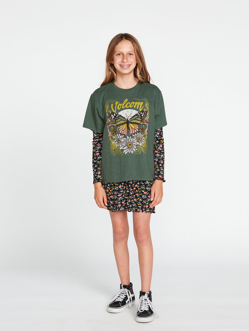 Girls Truly Stoked Boyfriend Short Sleeve Tee - Dark Pine (R3532202_DPN) [F]