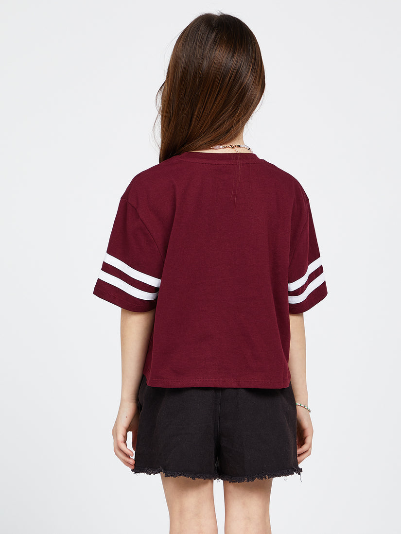 Girls Truly Stoked Short Sleeve Tee - Burgundy (R3542201_BUR) [B]