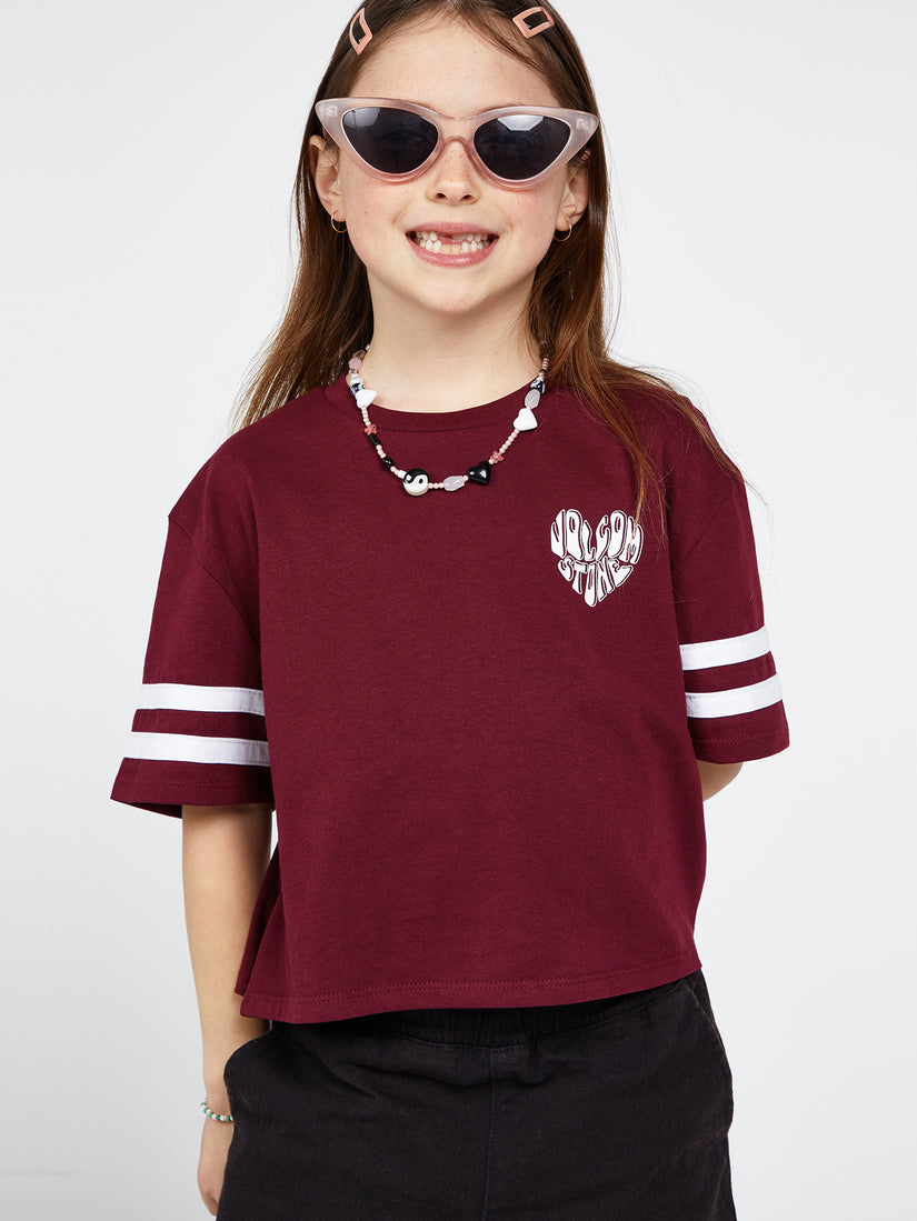 Girls Truly Stoked Short Sleeve Tee - Burgundy (R3542201_BUR) [F]