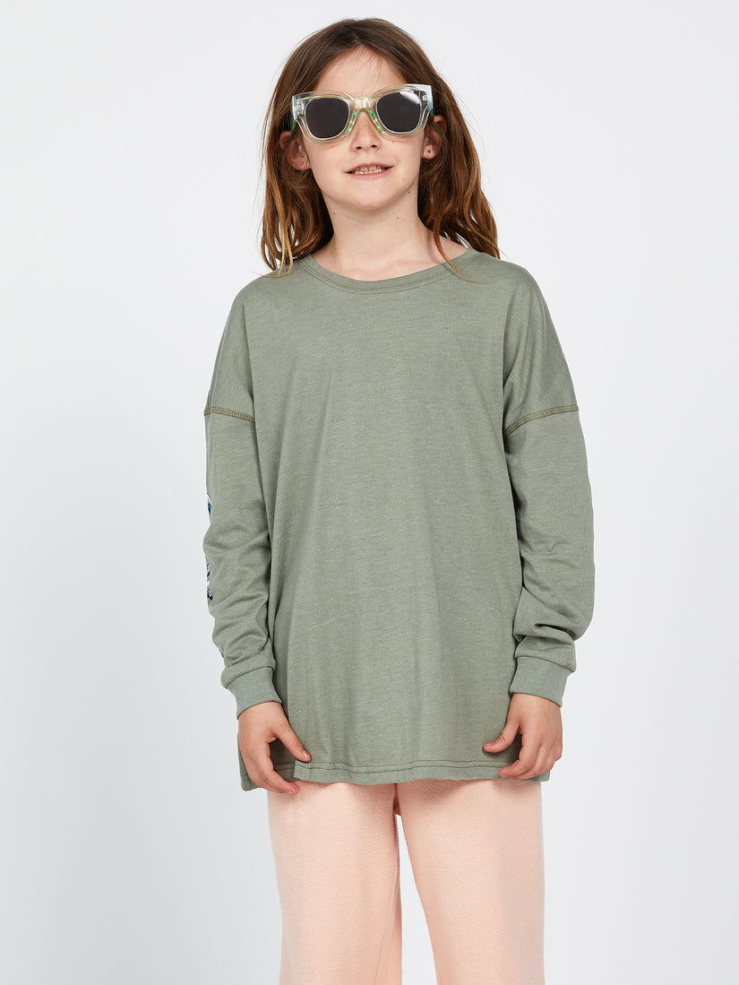 Girls Werkin Doubles Long Sleeve Tee - Light Army (R3642201_LAR) [F]