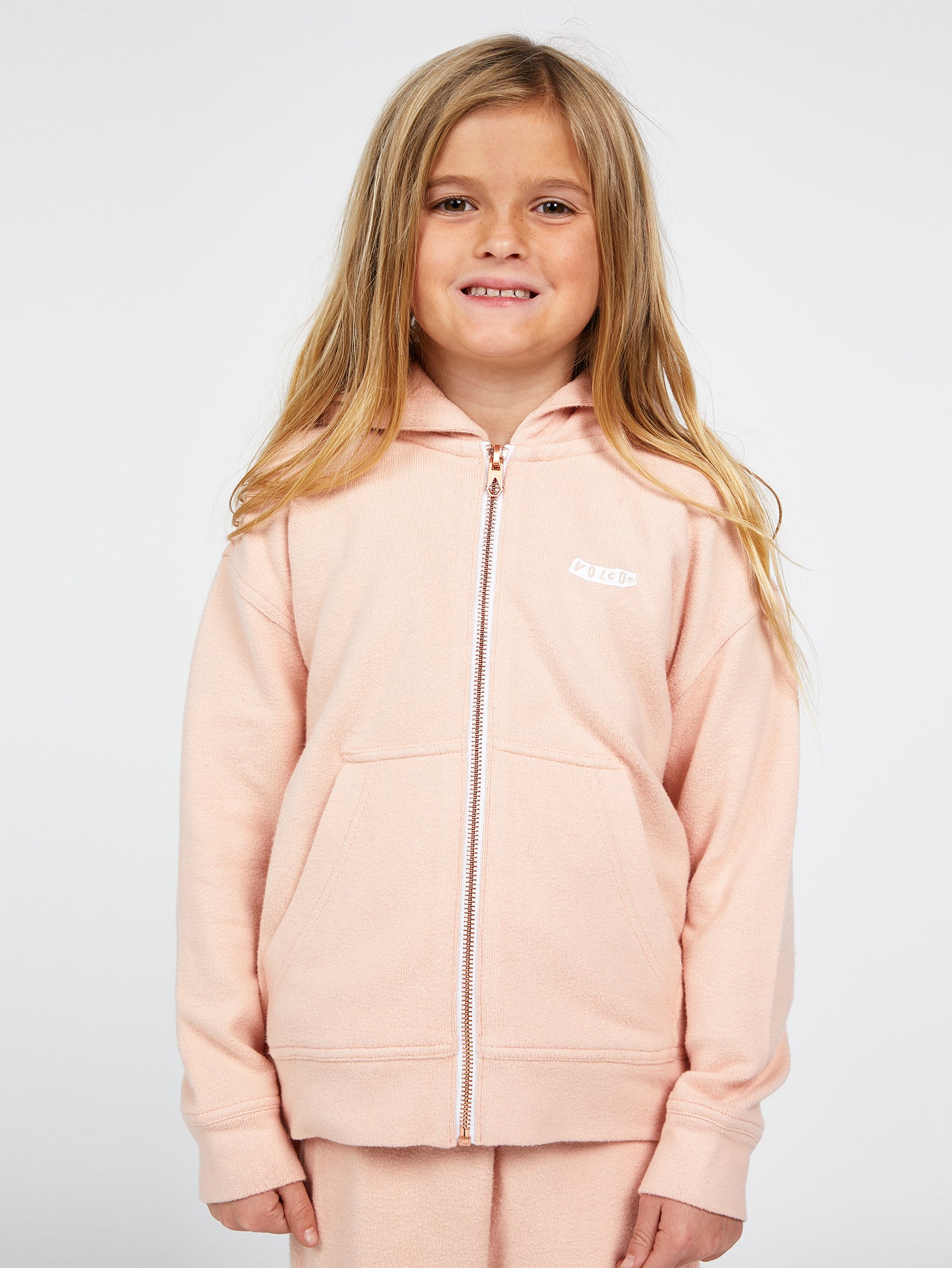 Girls pink zip up hoodie best sale