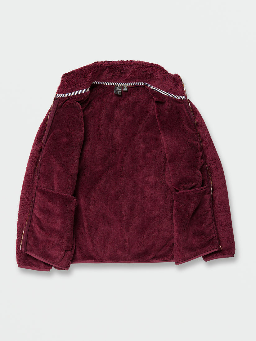 Girls Pheelin Phuzzy Zip Up Jacket - Burgundy (R4832200_BUR) [6]