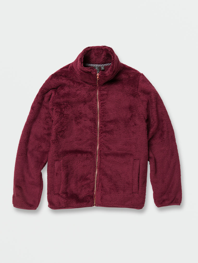 Girls Pheelin Phuzzy Zip Up Jacket - Burgundy (R4832200_BUR) [8]