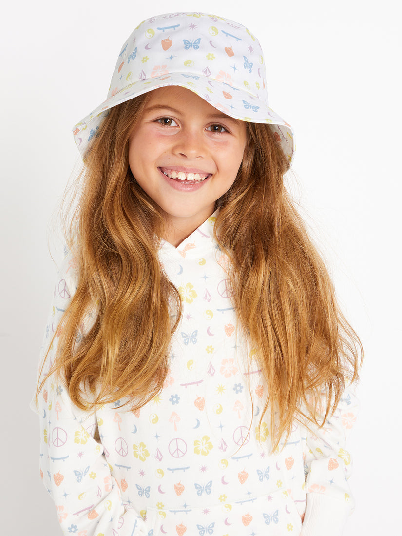 Girls Stickerbook Bucket Hat - Star White (S5522301_SWH) [1]