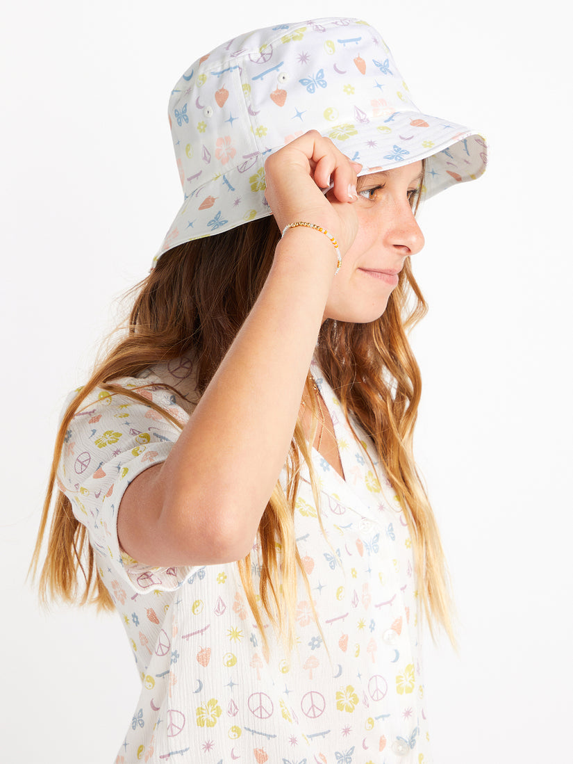 Girls Stickerbook Bucket Hat - Star White (S5522301_SWH) [2]