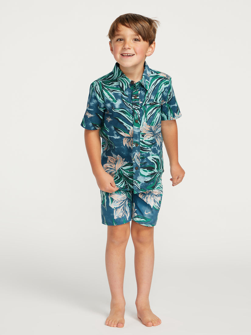 Little Boys Marble Floral Short Sleeve Shirt - Aged Indigo (Y0412308_AIN) [13]