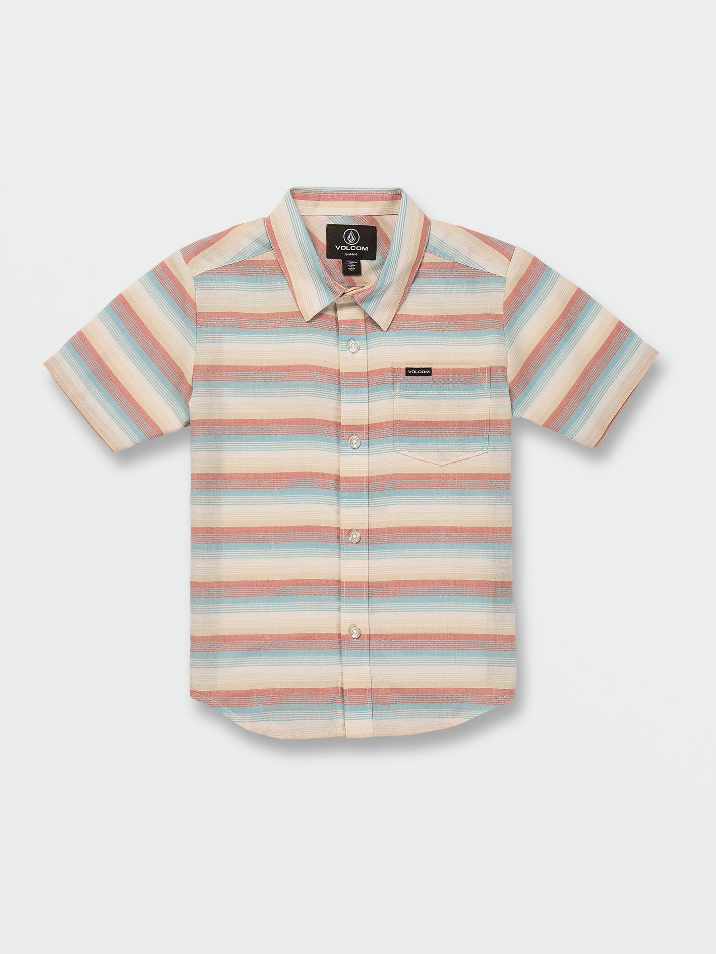 Little Boys Veecee Stripe Short Sleeve Shirt - Whitecap Grey