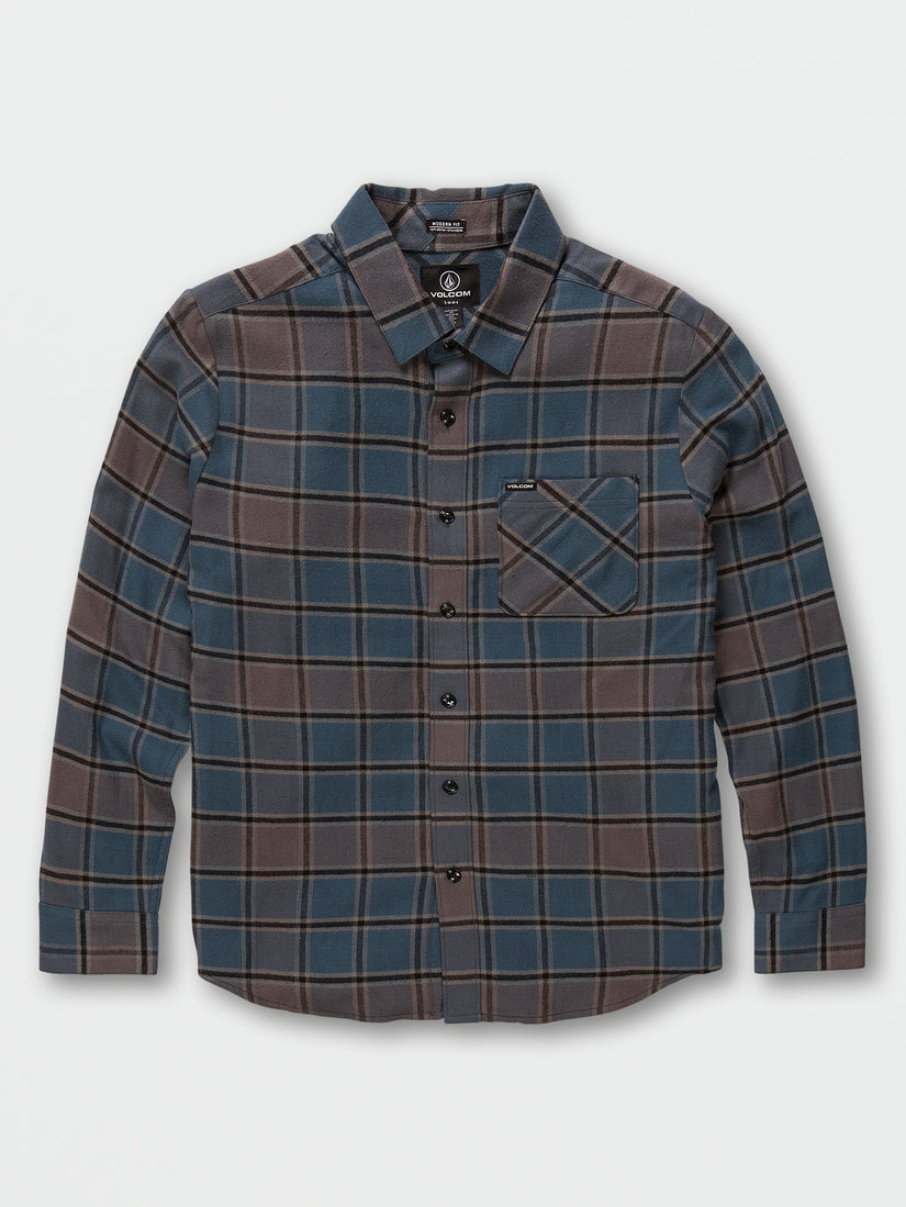 Little Boys Caden Plaid Long Sleeve Flannel - Marina Blue (Y0532203_MRB) [F]