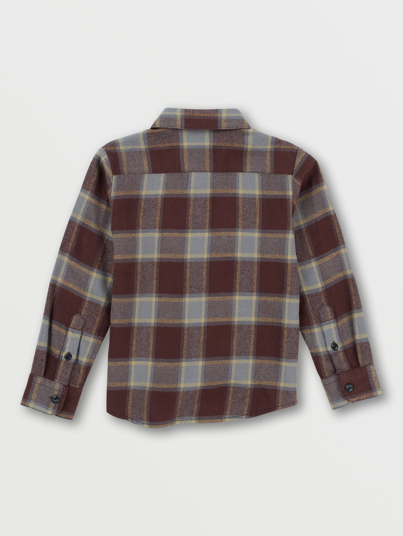 Little Boys Caden Plaid Long Sleeve Flannel - Mahogany (Y0542204_MAH) [B]