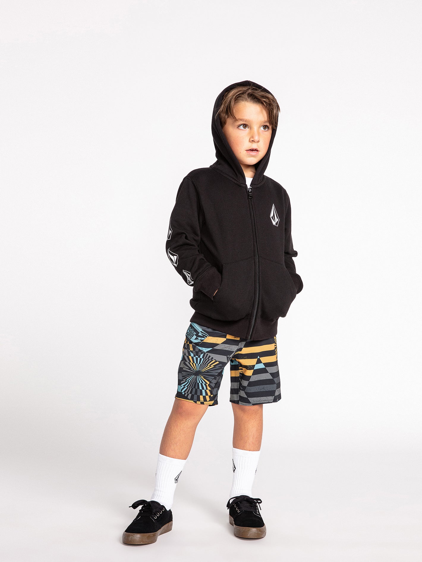 Little Boys Iconic Stone Zip Hoodie